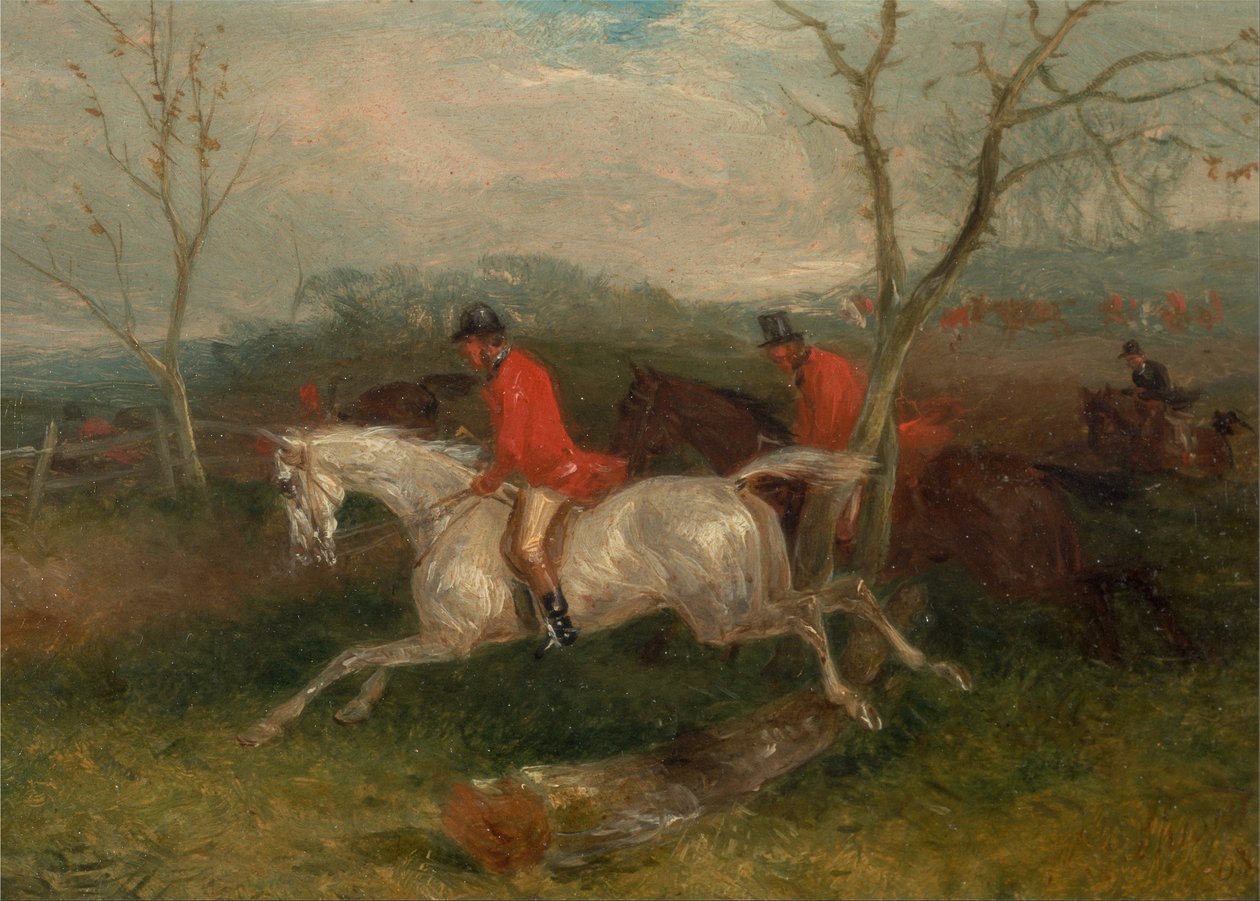 Foxhunting- Bir Çite Gelmek (Tam Ağlama) by William Joseph Shayer