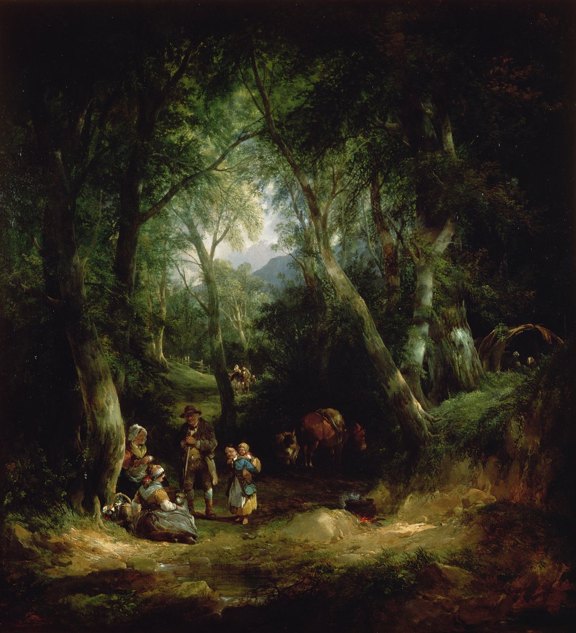 Yeni Ormandaki Çingene Kampı, 19. yüzyıl by William Joseph Shayer