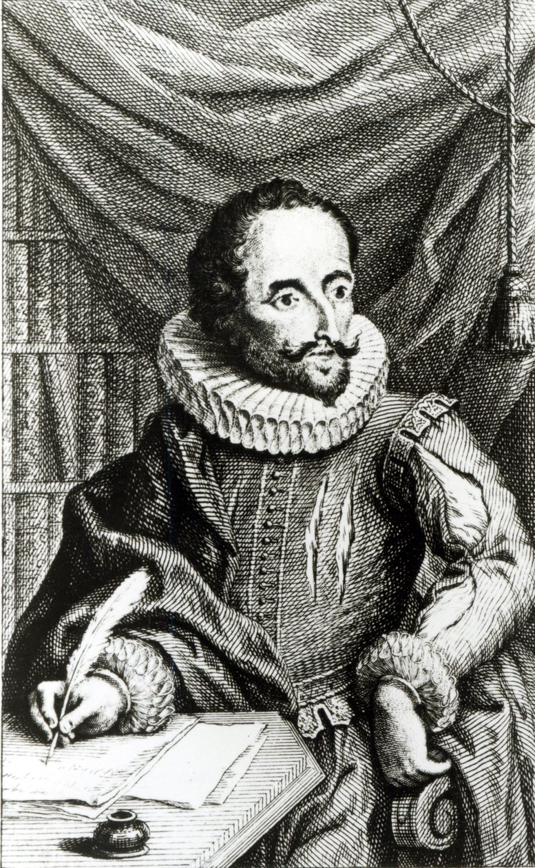 Jacob Folkema (1692-1767) tarafından oyulmuş Miguel de Cervantes Saavedra (1547-1616) portresi by William Kent
