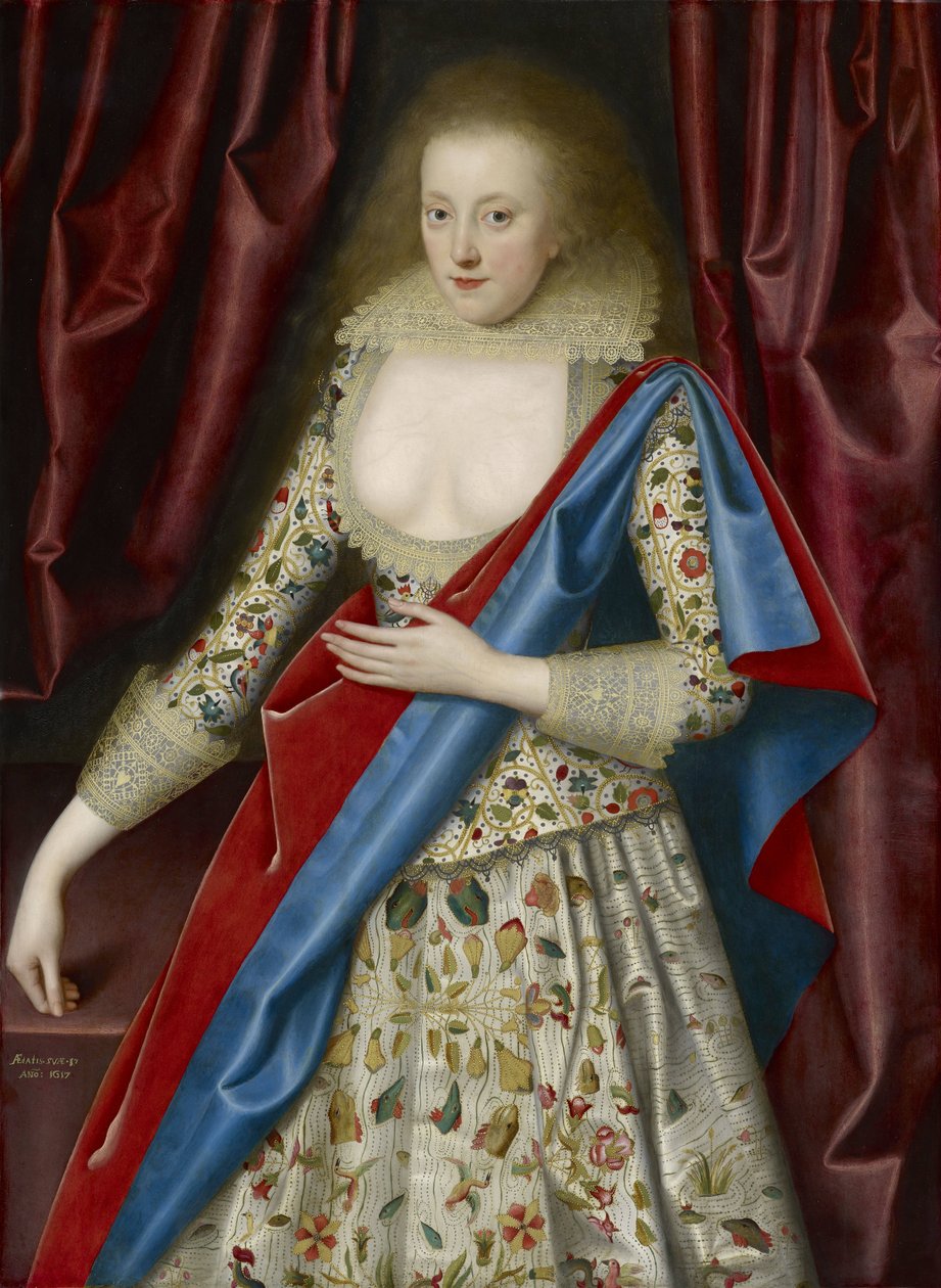 Maskeli bir bayanın portresi, muhtemelen Jane, Lady Thornhagh by William Larkin