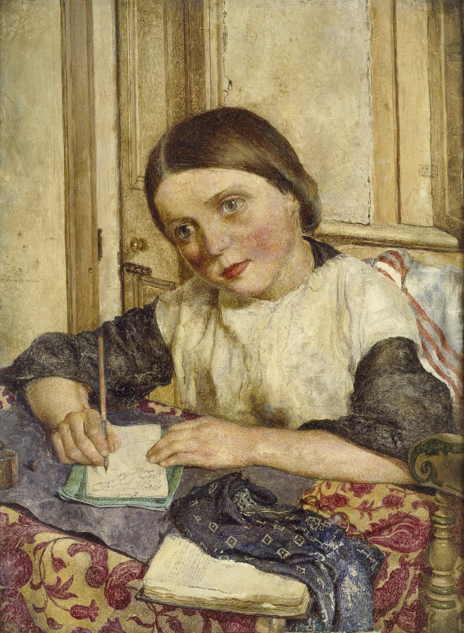 Gaslight, 1854 (panel üzerine grafit üzerine yağlı boya, çizim olarak monte edilmiş) by William Lee