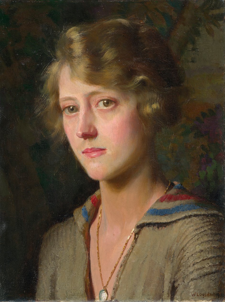 Mary, Sanatçının Kızı, 1920 (gemideki yağ, panel üzerine serildi) by William Logsdail