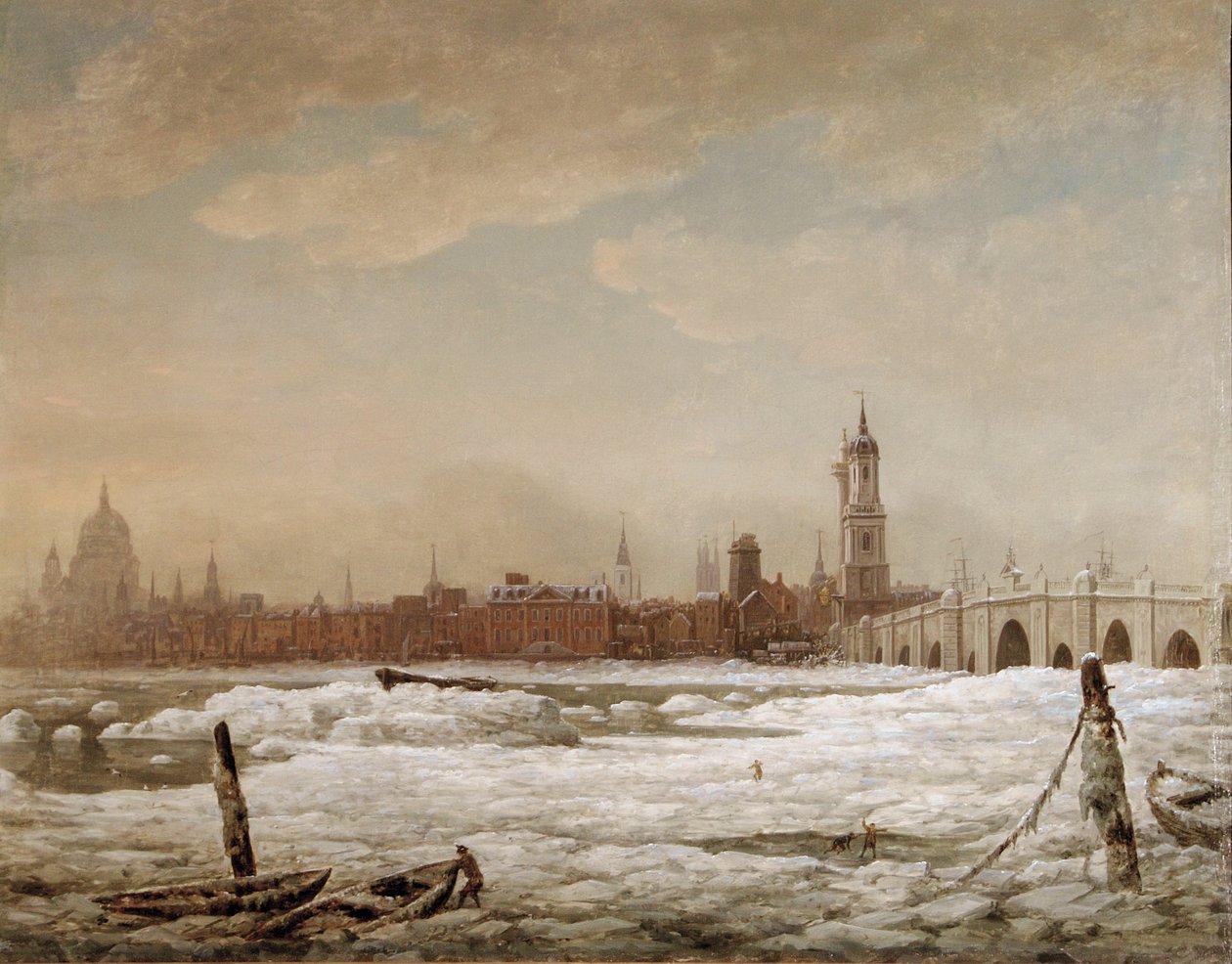 1776 Büyük Donunda Londra Köprüsü, 1776 by William Marlow
