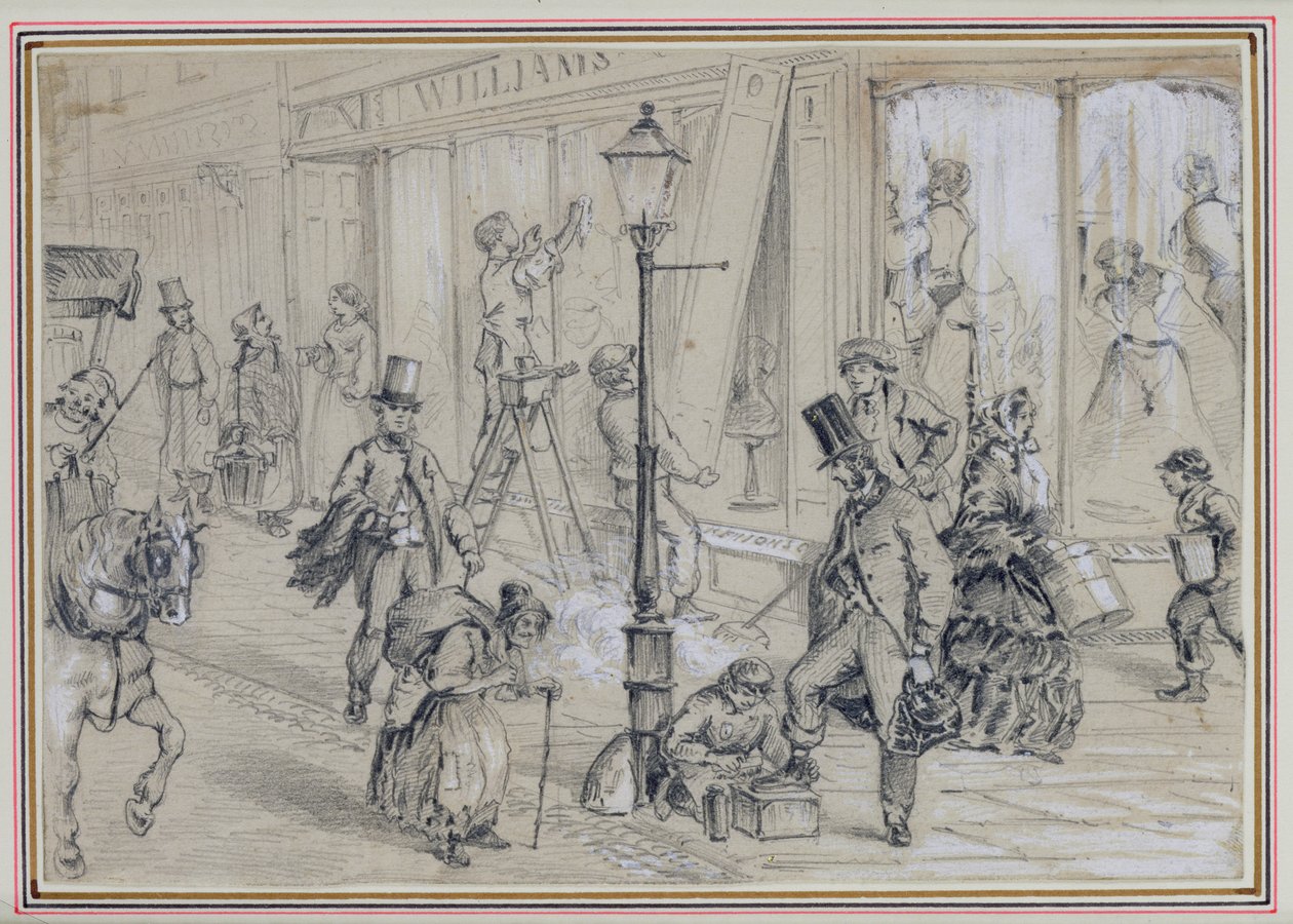 Londra Sokak Sahnesi, George Augustus Sala (1828-96) 1859 tarafından 