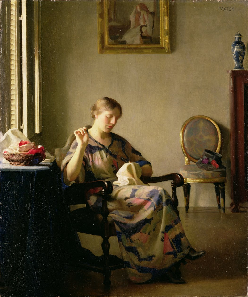 Kadın Dikişi, c.1913 by William McGregor Paxton