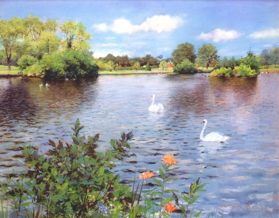 Bir Long Island Laken by William Merritt Chase