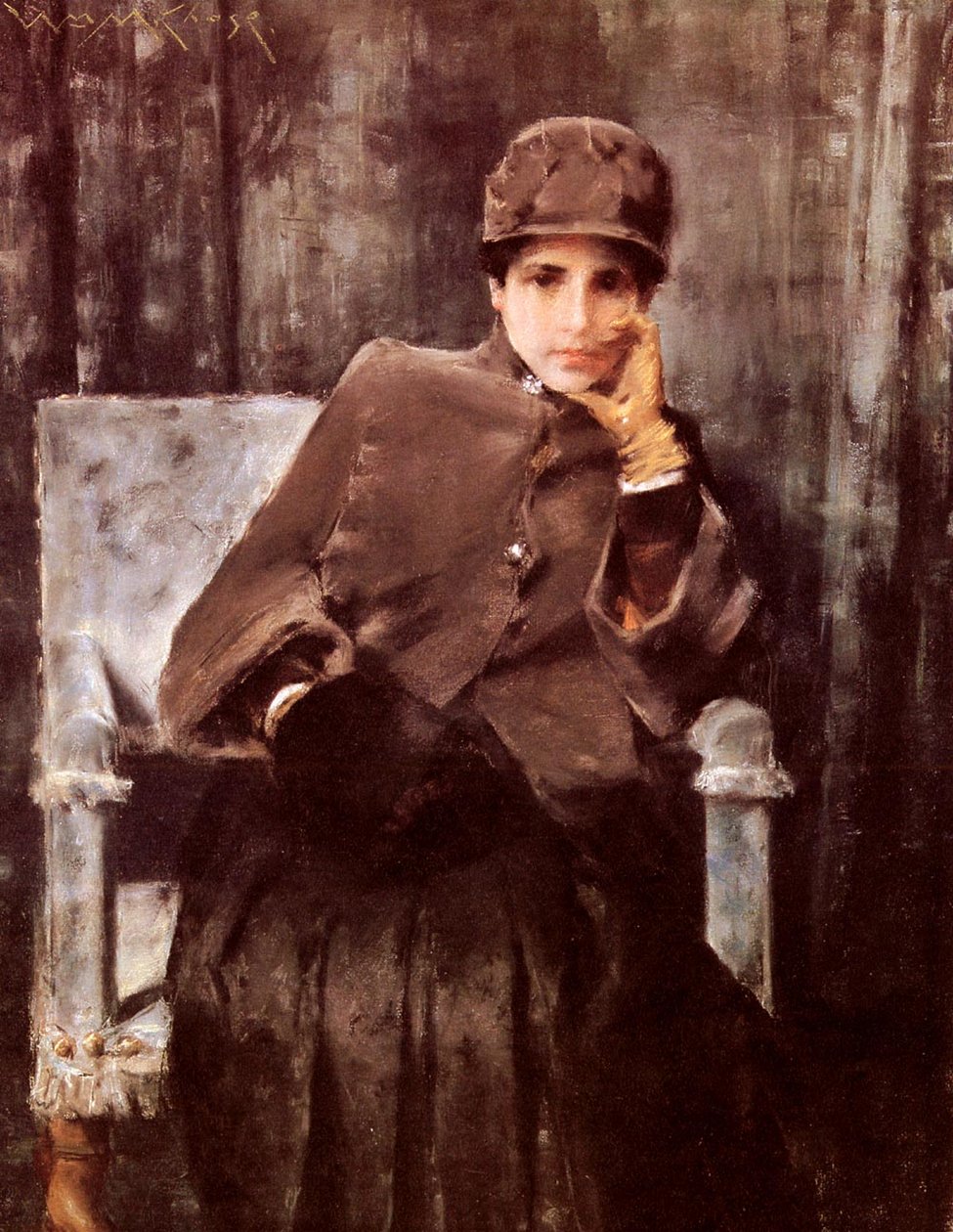 Meditasyon İngilizcesi: Sanatçının Karısının Portresi by William Merritt Chase