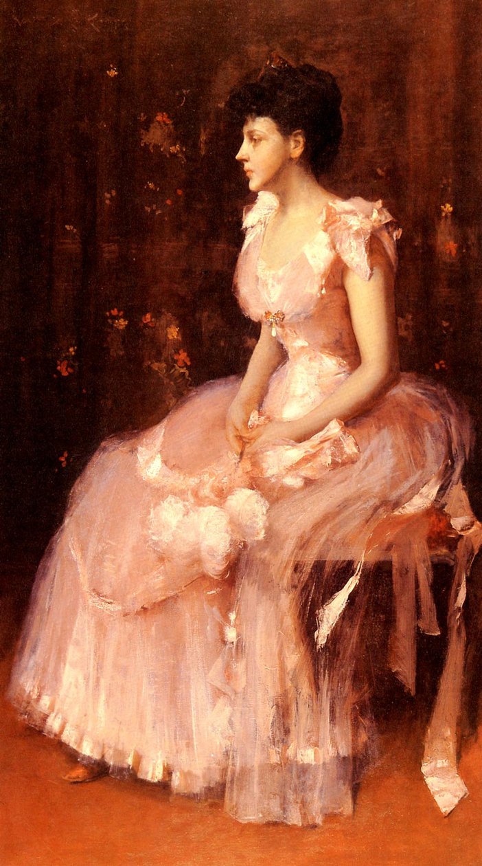 Pembe Bir Bayan Portresi by William Merritt Chase