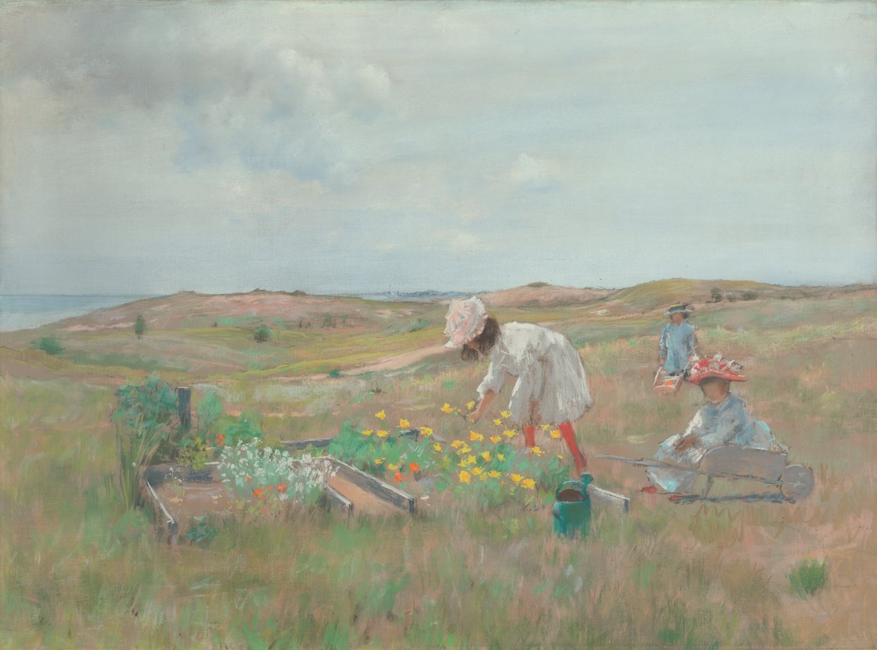 Çiçek Toplama, Shinnecock, Long Island, 1897 dolayları by William Merritt Chase