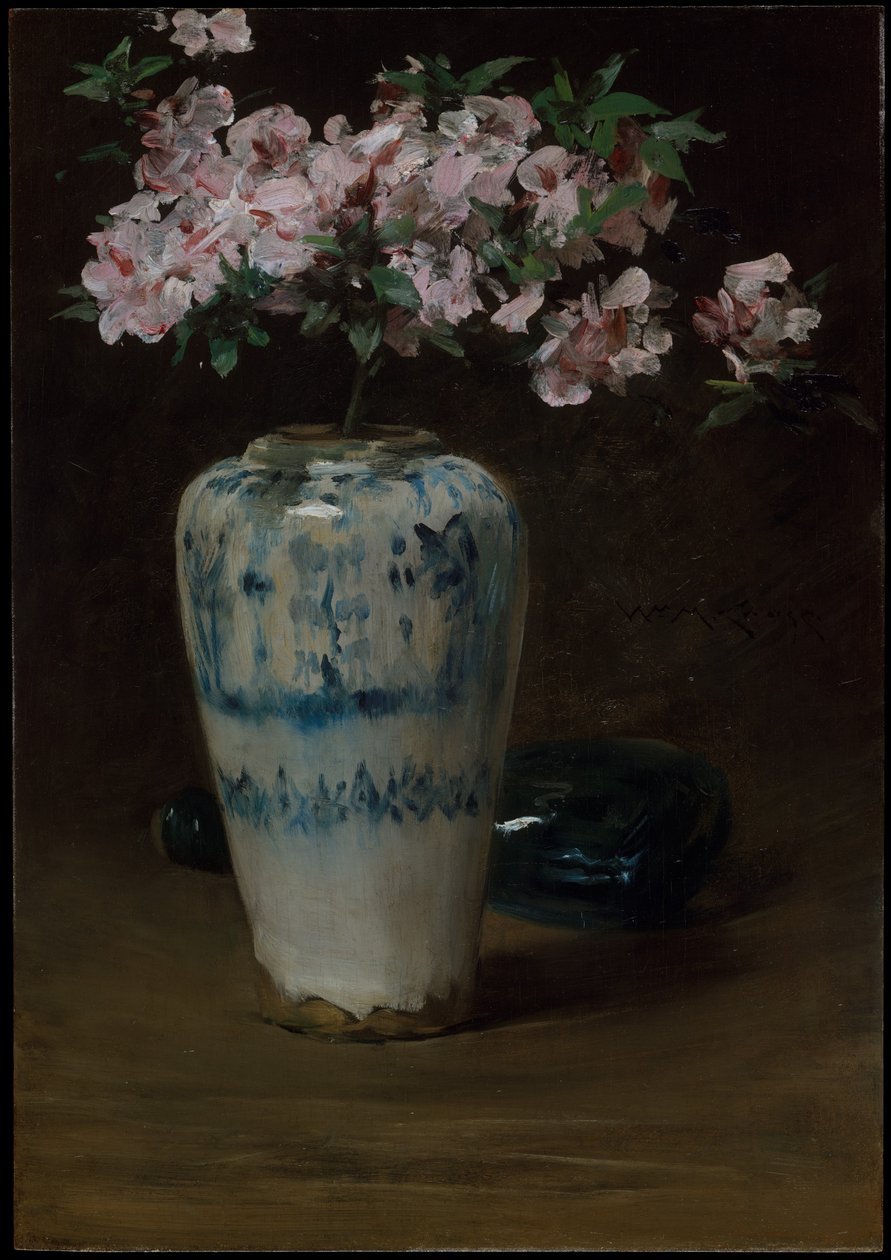 Pembe Açelya, Çin vazosu, c.1880-90 by William Merritt Chase