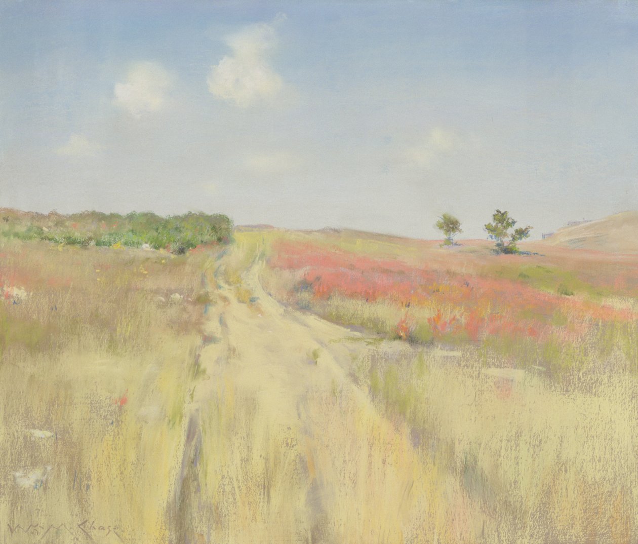 Shinnecock Tepeleri (pastel) by William Merritt Chase