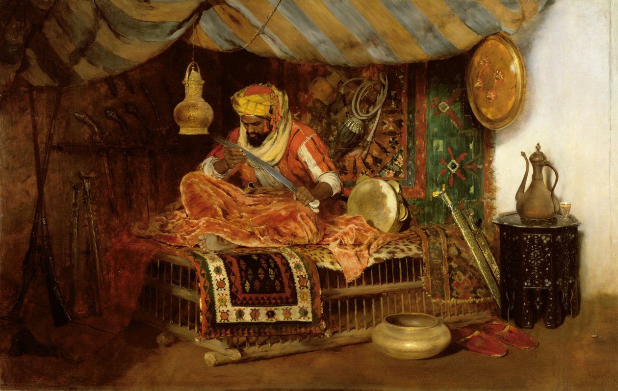 Mağribi Savaşçı, 1876 dolayları (yağsız tuval) by William Merritt Chase