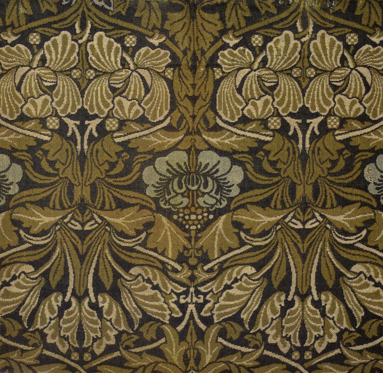 Bir perde detayı, Lale ve Gül Deseni (pamuk) by William Morris