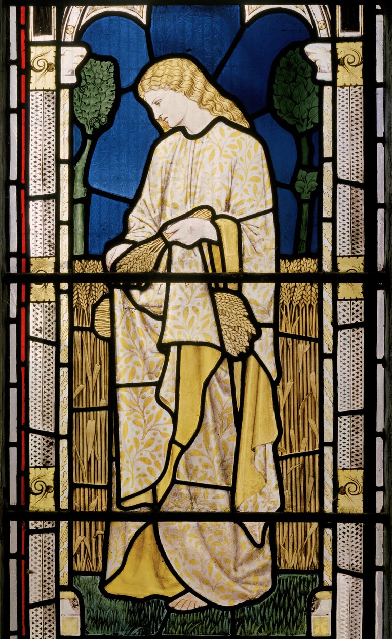 Ruth Amid the Alien Corn, Confessor Aziz Edward Kilisesi, Cheddleton, 1868 by William Morris