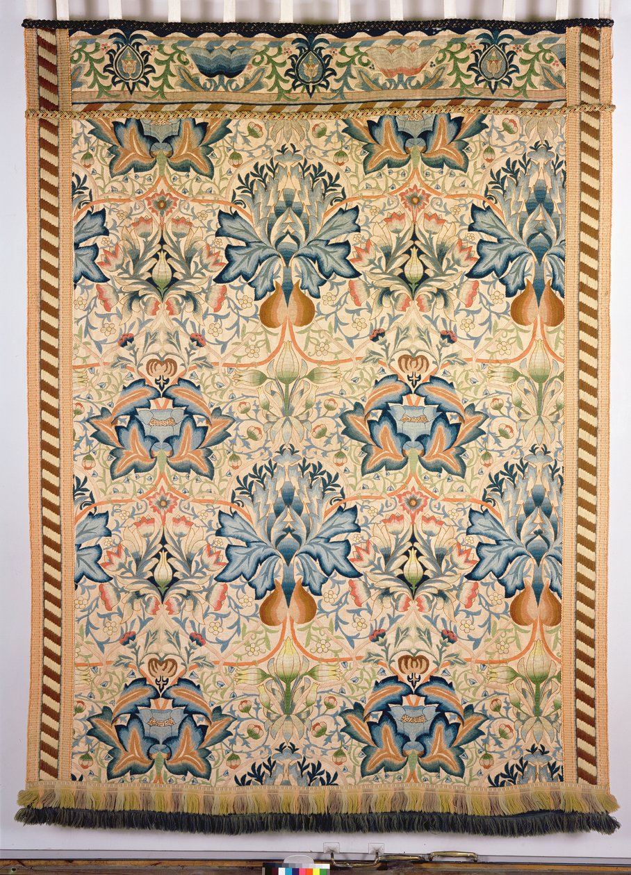 Enginar işlemeli asma, Bayan Godman, 1877 (keten üzerine mürettebat yünü) tarafından işlenmiş by William Morris