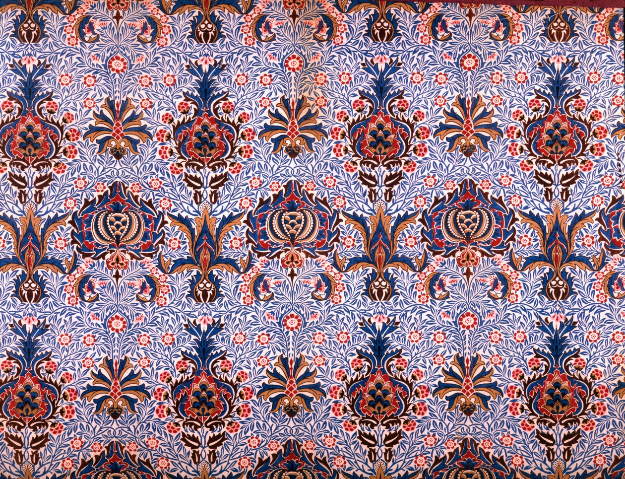 Duvar Kağıdı Tasarımı, 1877 (kağıda renkli tahta baskı) by William Morris