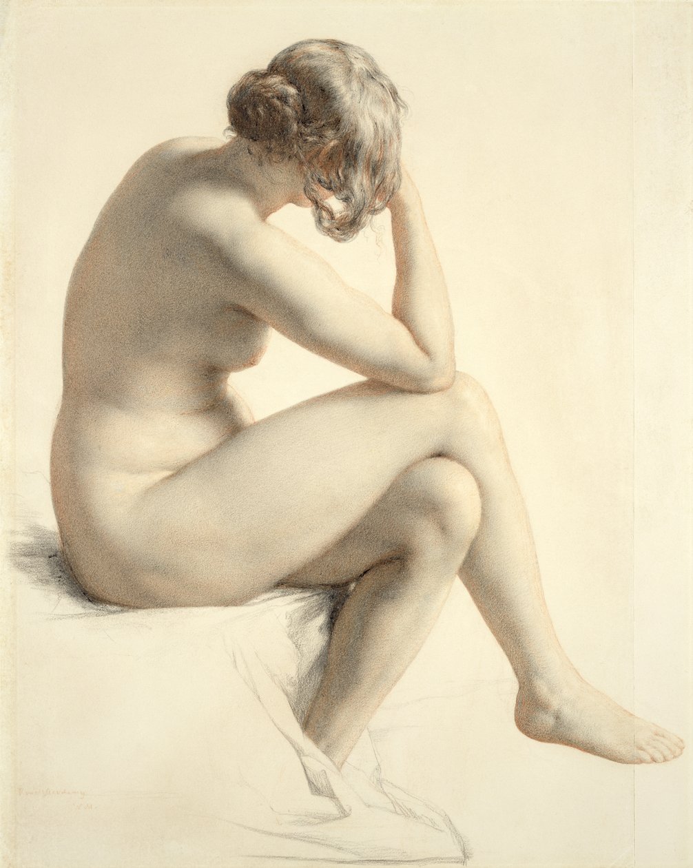 Hayat Çalışması (kağıt üzerinde pastel ve kalem) by William Mulready