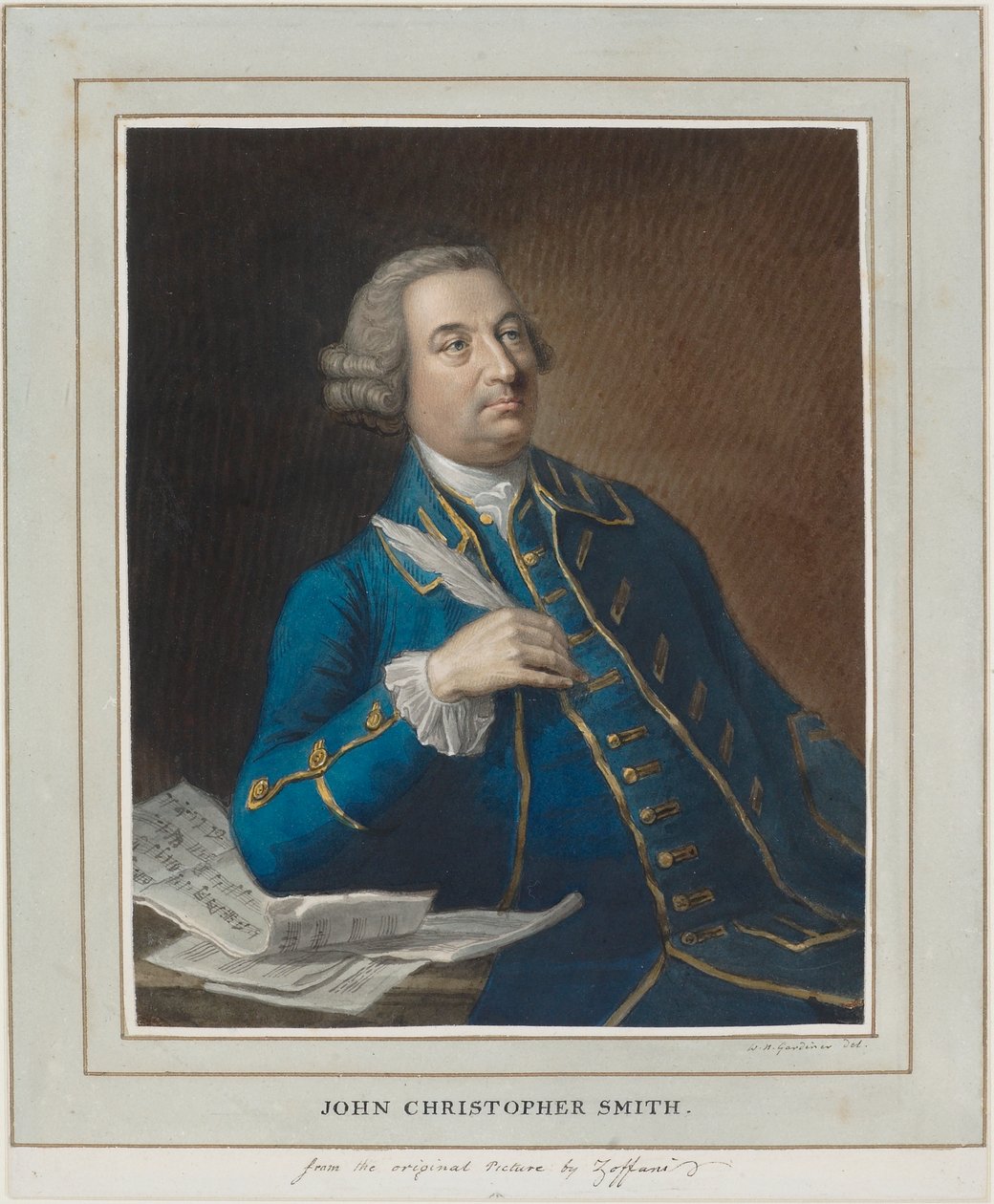 John Christopher Smith, c.1760 (kalem ve mürekkep ve kağıt üzerinde tuvalet) by William Nelson Gardiner