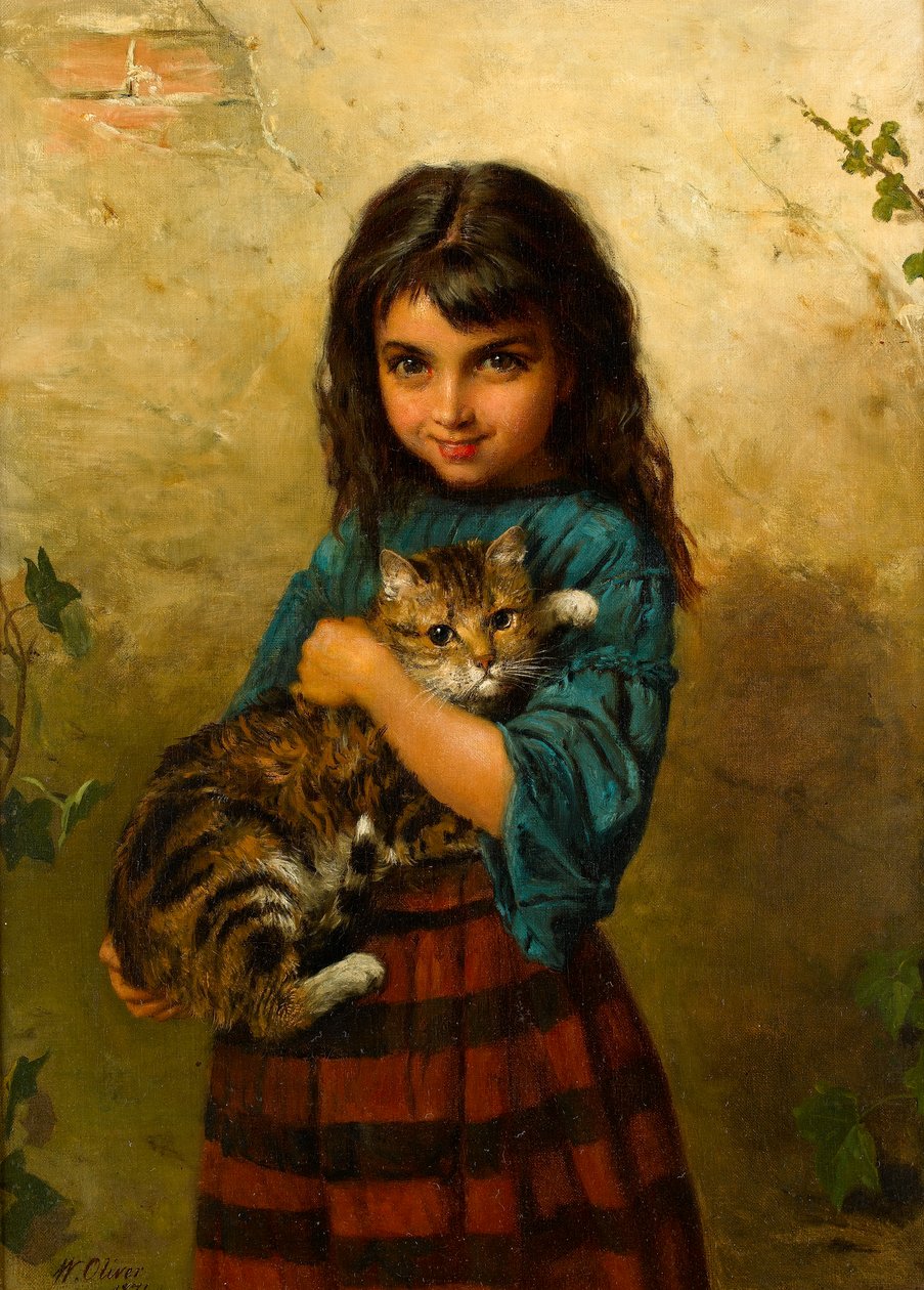 Felaket Dolu, Kedisi Olan Kız by William Oliver