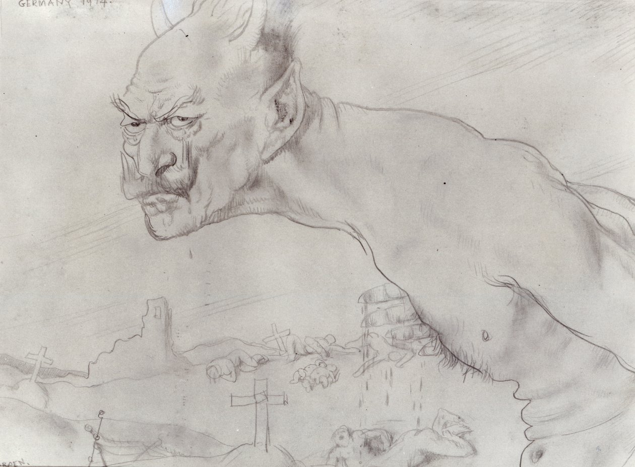 Şeytan olarak Kaiser Wilhelm, 1914 by William Orpen