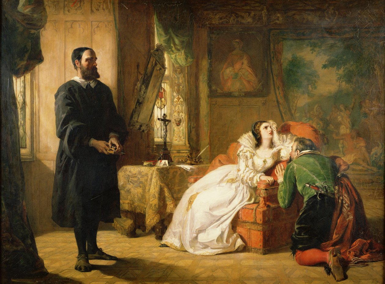 John Knox (1512-72) İskoç Kraliçesi Mary'yi (1542-87), 19. yüzyılın ortaları by William Powell Frith