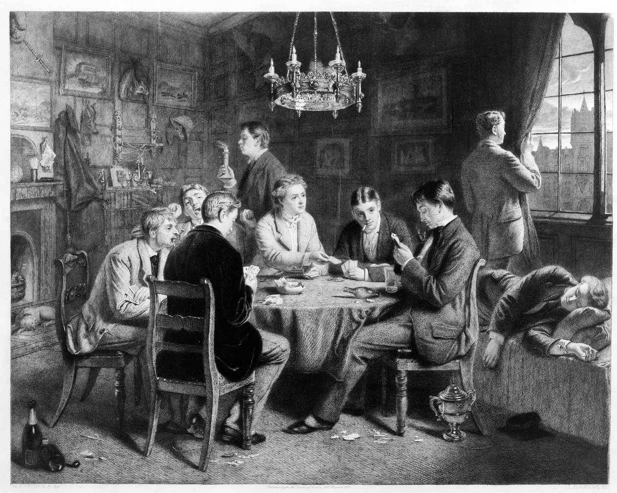 Harabe Giden Yol: Kolej, Leopold Flameng (1831-1911) pub tarafından oyulmuş. Londra Sanat Birliği tarafından, 1882 by William Powell Frith