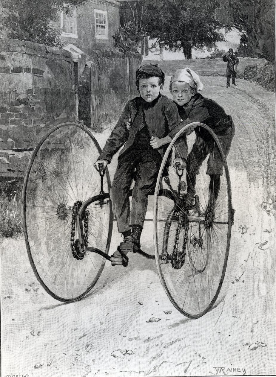 Çalınan At, Üç Tekerlekli Bisiklete Binen İki Çocuk, 1891 by William Rainey