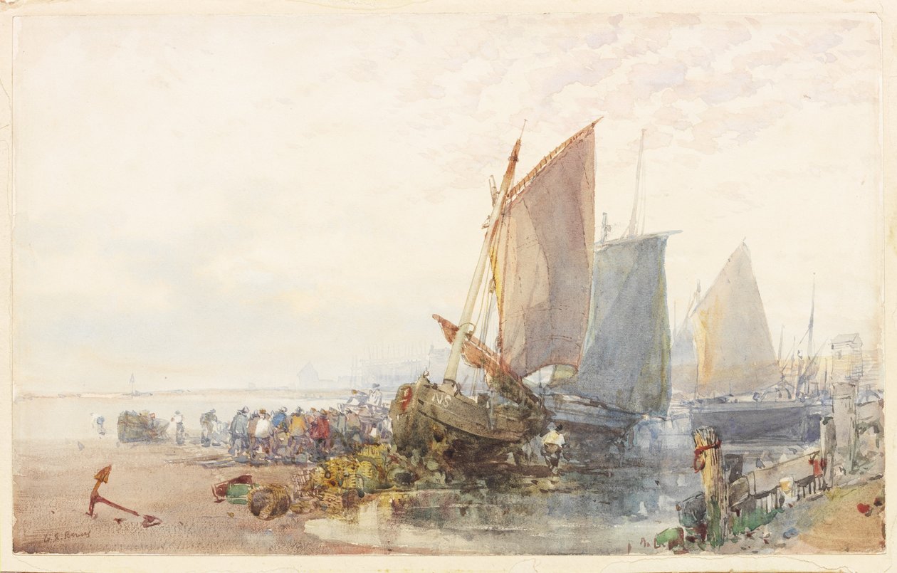 Balıkçı Tekneleri (kağıt üzerine sulu boya) by William Roxby Beverly
