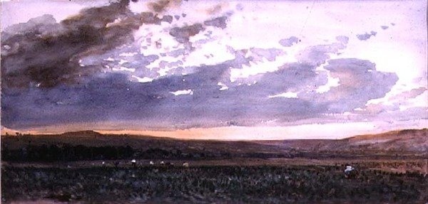 Rustik çalışma ile manzara: Akşam Etkisi by William Roxby Beverly