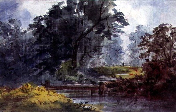 Dere ve ağaç ile manzara by William Roxby Beverly