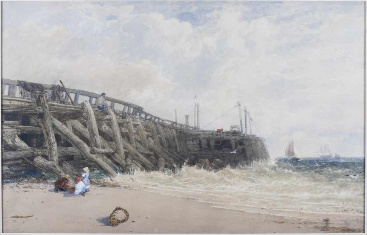 Newhaven Eski İskele (suluboya) by William Roxby Beverly