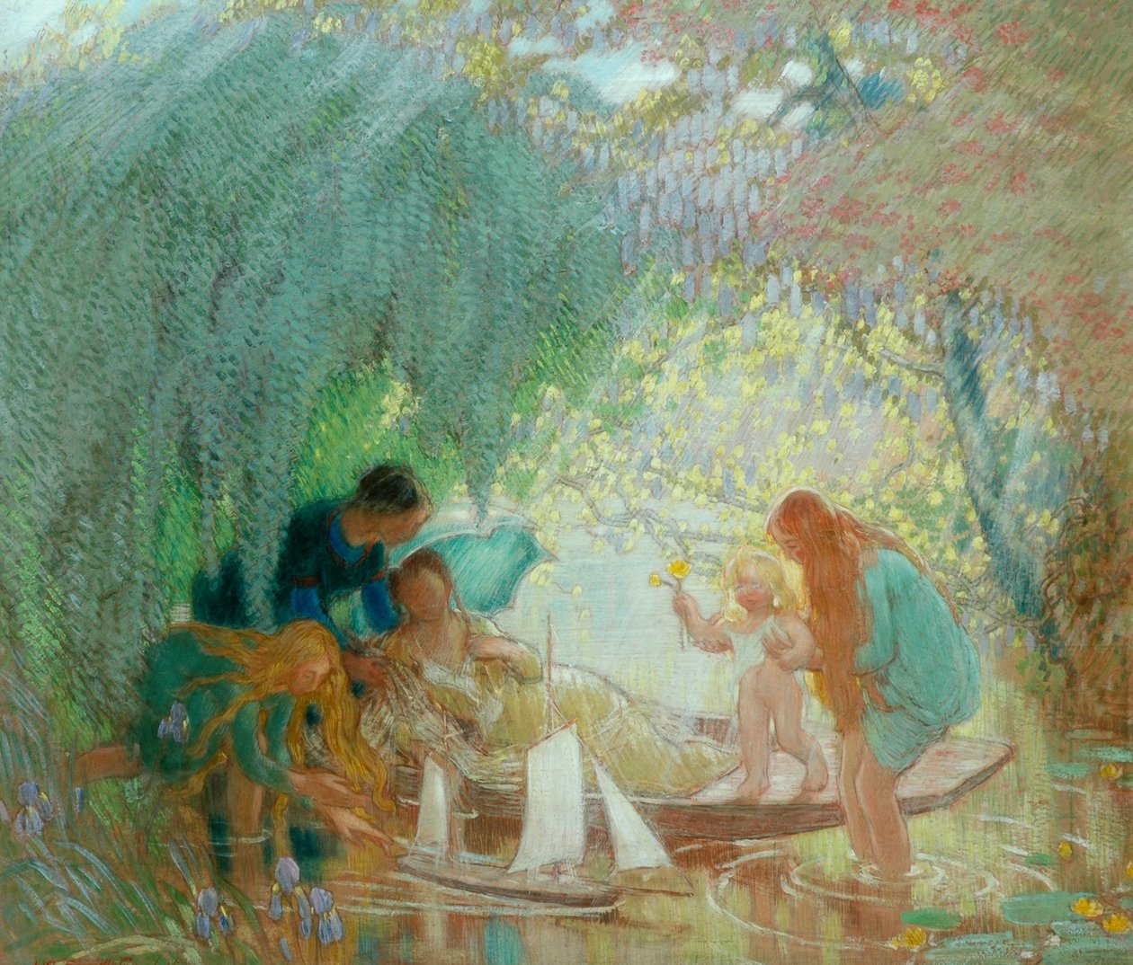 Çocukluk Günleri, 1915 ve 1925 (kağıt üzerine yağlı boya) by William Shackleton