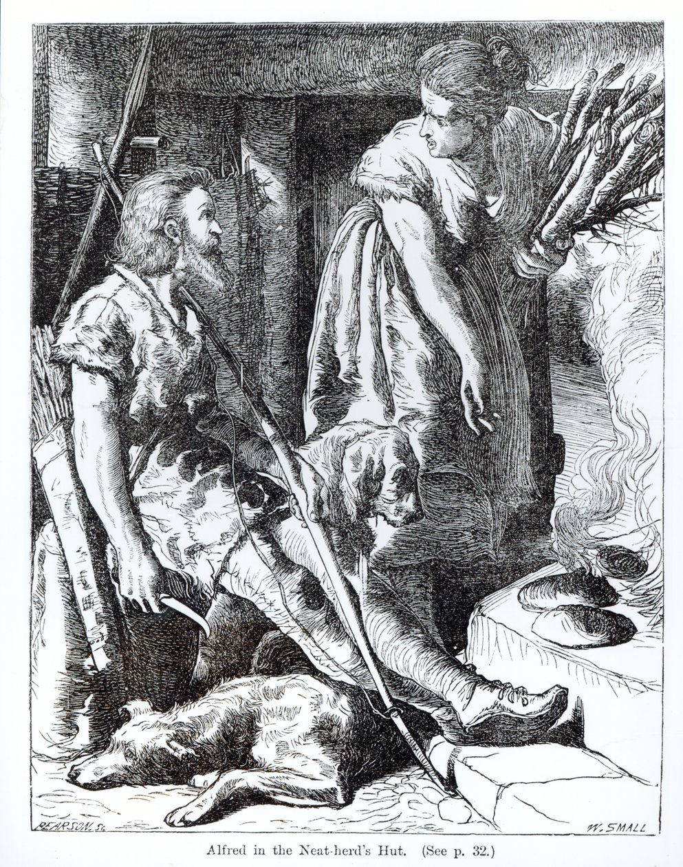 Pearson tarafından kazınmış temiz sürünün kulübesindeki Alfred (849-99) by William Small