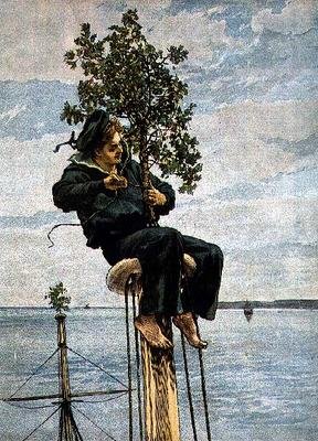 Direk Başında Noel Sabahı, Grafik Noel Numarasından, 1879 by William Small