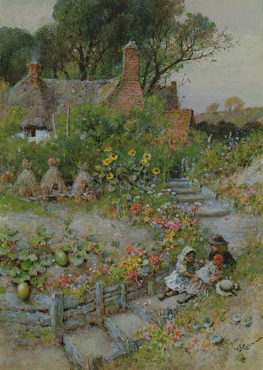 Yaz aylarında Kulübe Bahçesi (suluboya) by William Stephen Coleman