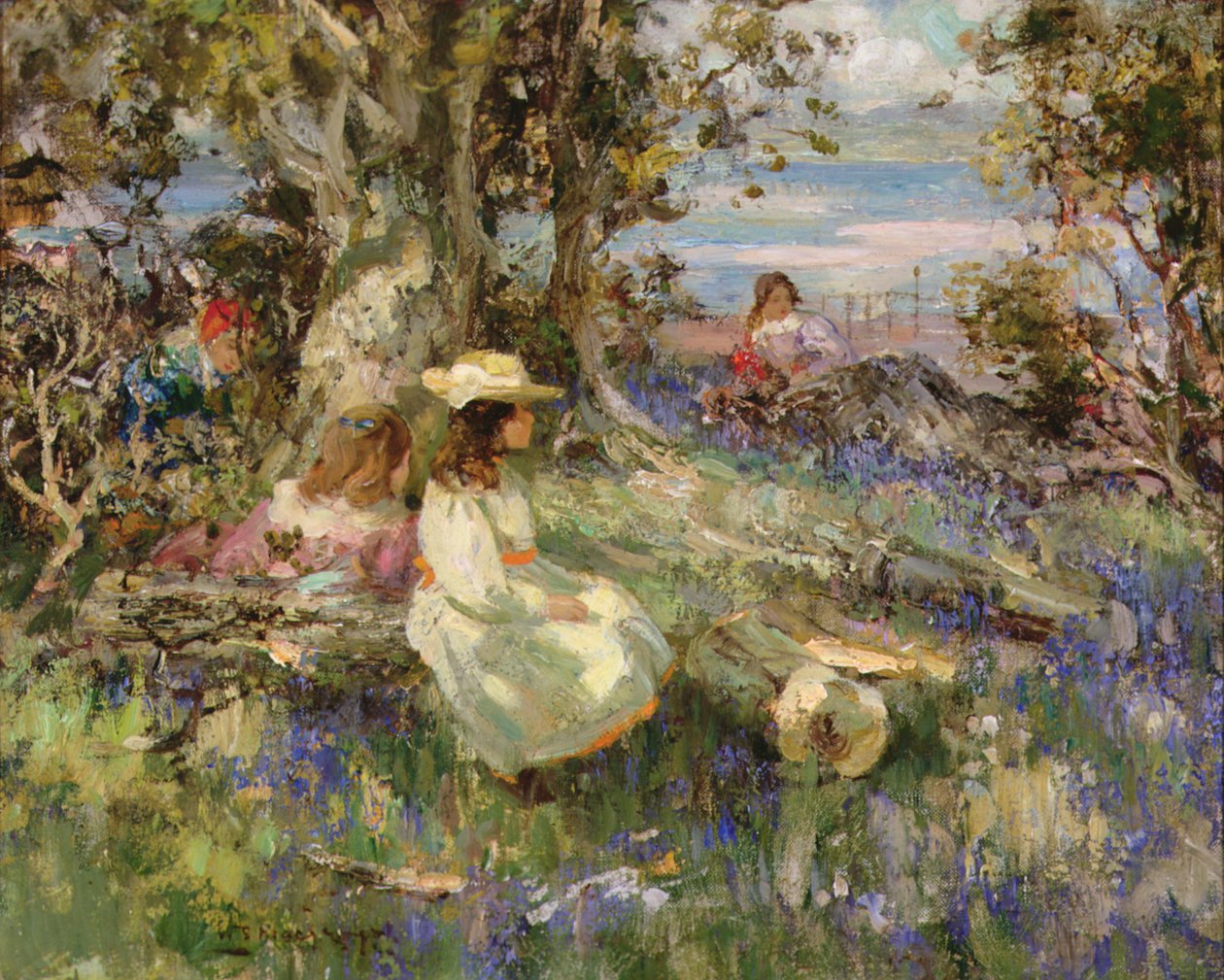 Deniz kenarında Bluebell Wood, Galloway by William Stewart MacGeorge