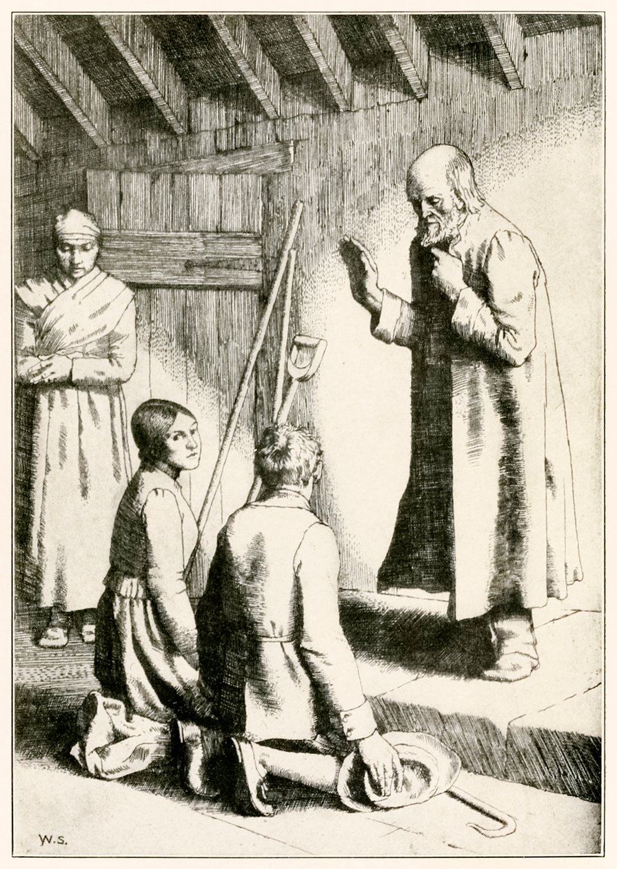 John Bunyan'ın "Hacının Bu Dünyadan, Gelecek Olana" İlerleyişinden Merhamet ve Matta'nın Evliliği" by William Strang