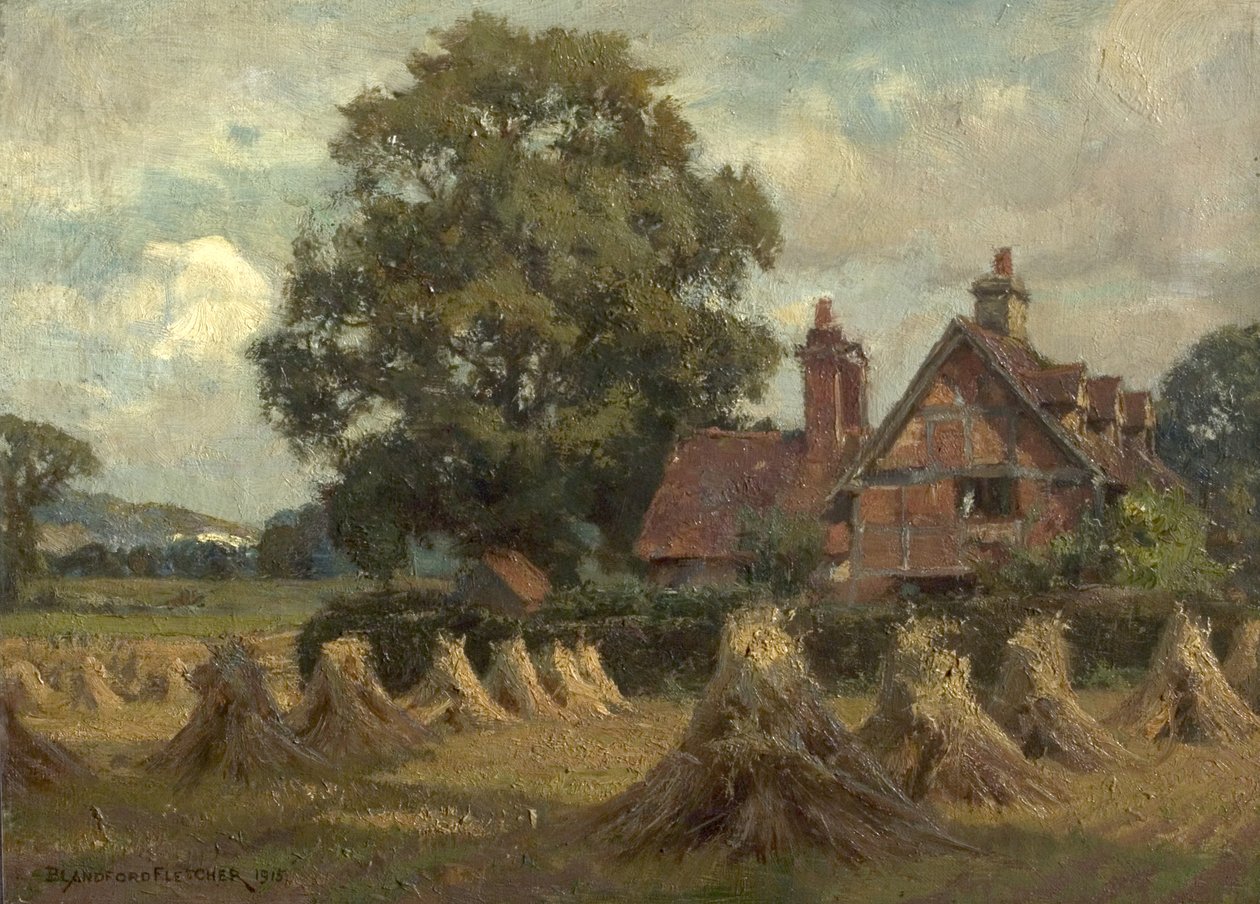 Bletchworth Ocağı, Lower Lane Kulübelerinden Görünüş, Dorking, Surrey, 1915 by William Teulon Blandford Fletcher