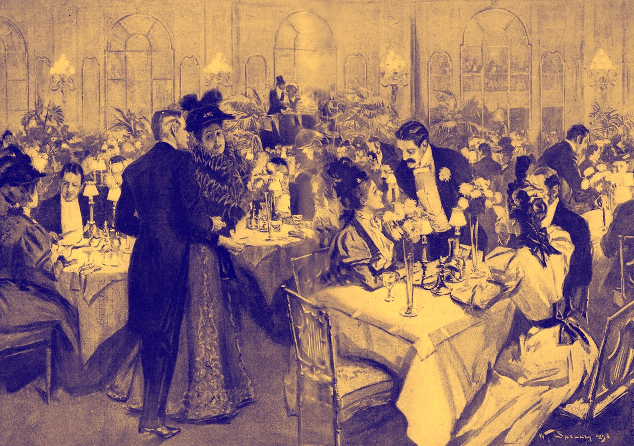 Waldorf Oteli'nde sosyete üyeleri, 1896 by William Thomas Smedley