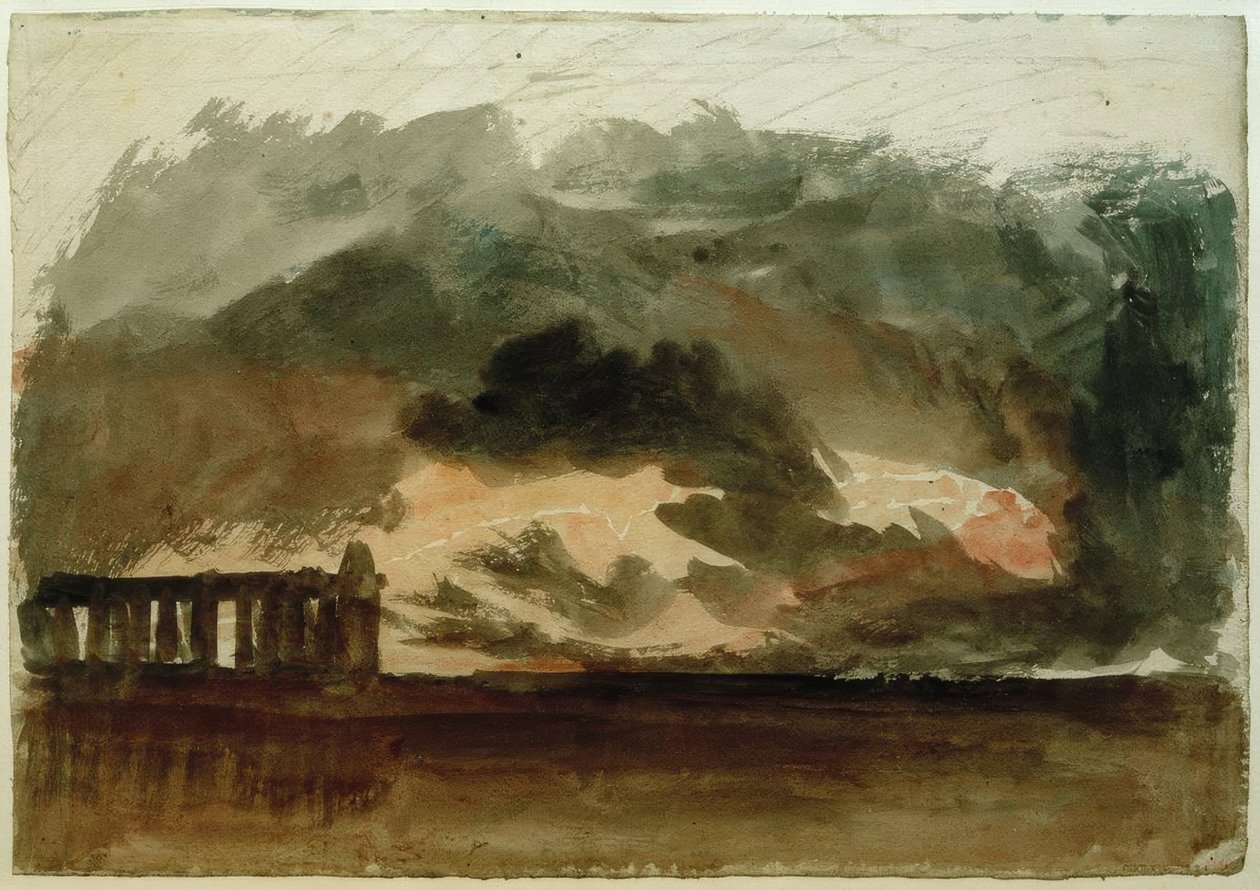 Fırtınada Paestum by Joseph Mallord William Turner