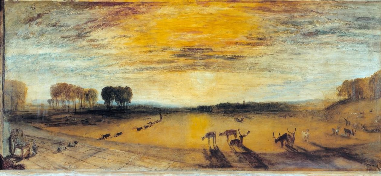 Petworth Park: Uzaktaki Tillington Kilisesi by Joseph Mallord William Turner