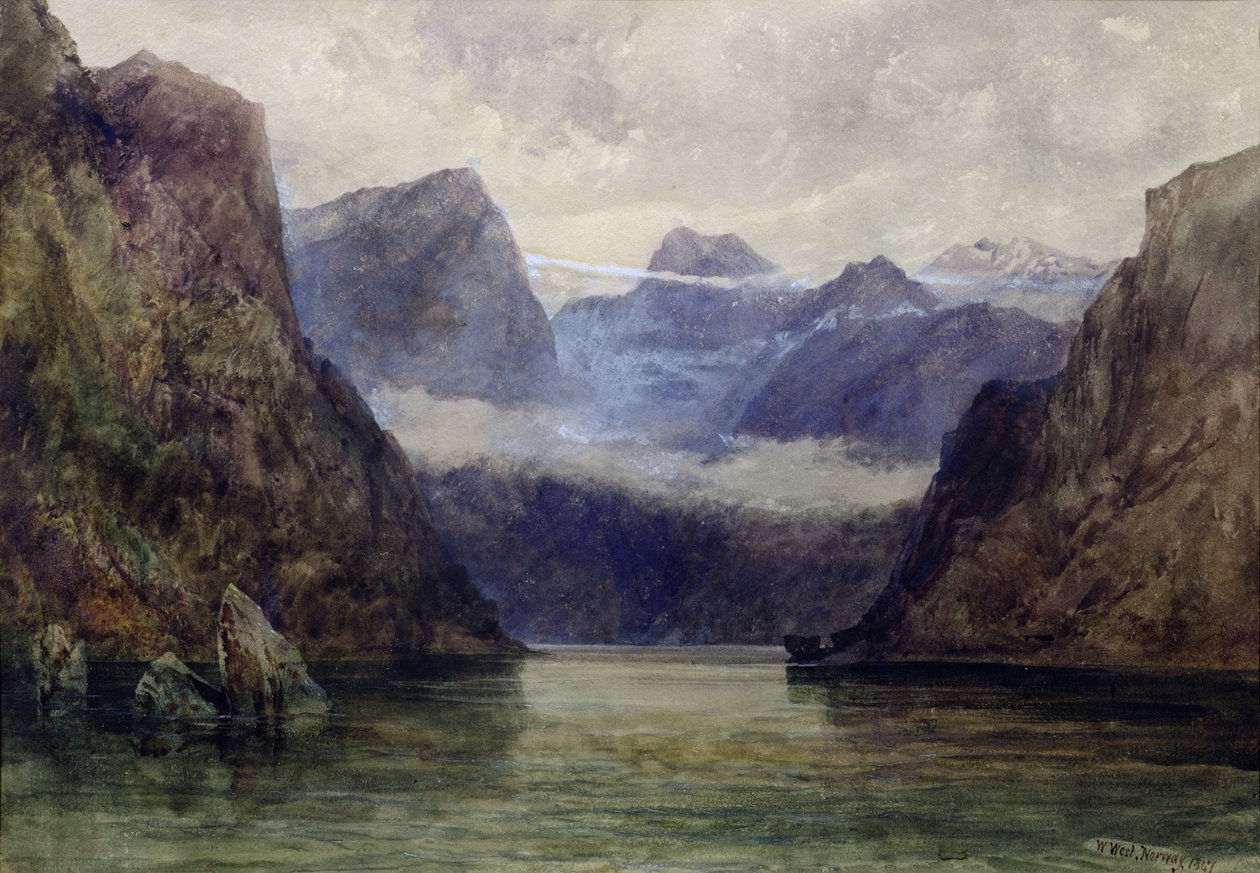 Romsdal Fiyordu, Gece Yarısında, 1847 by William West