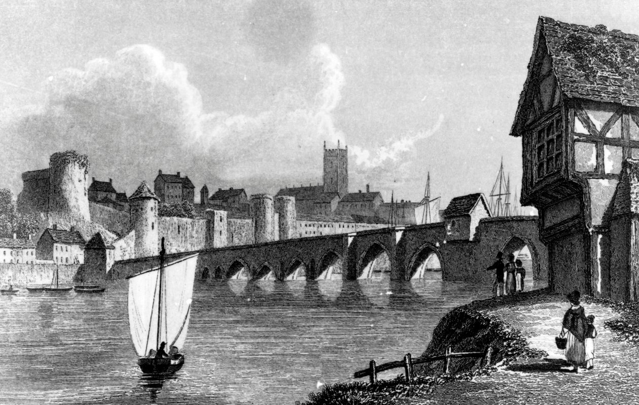 E. Finden tarafından kazınmış Limerick Kalesi ve Şehri, 1829 by William Westall