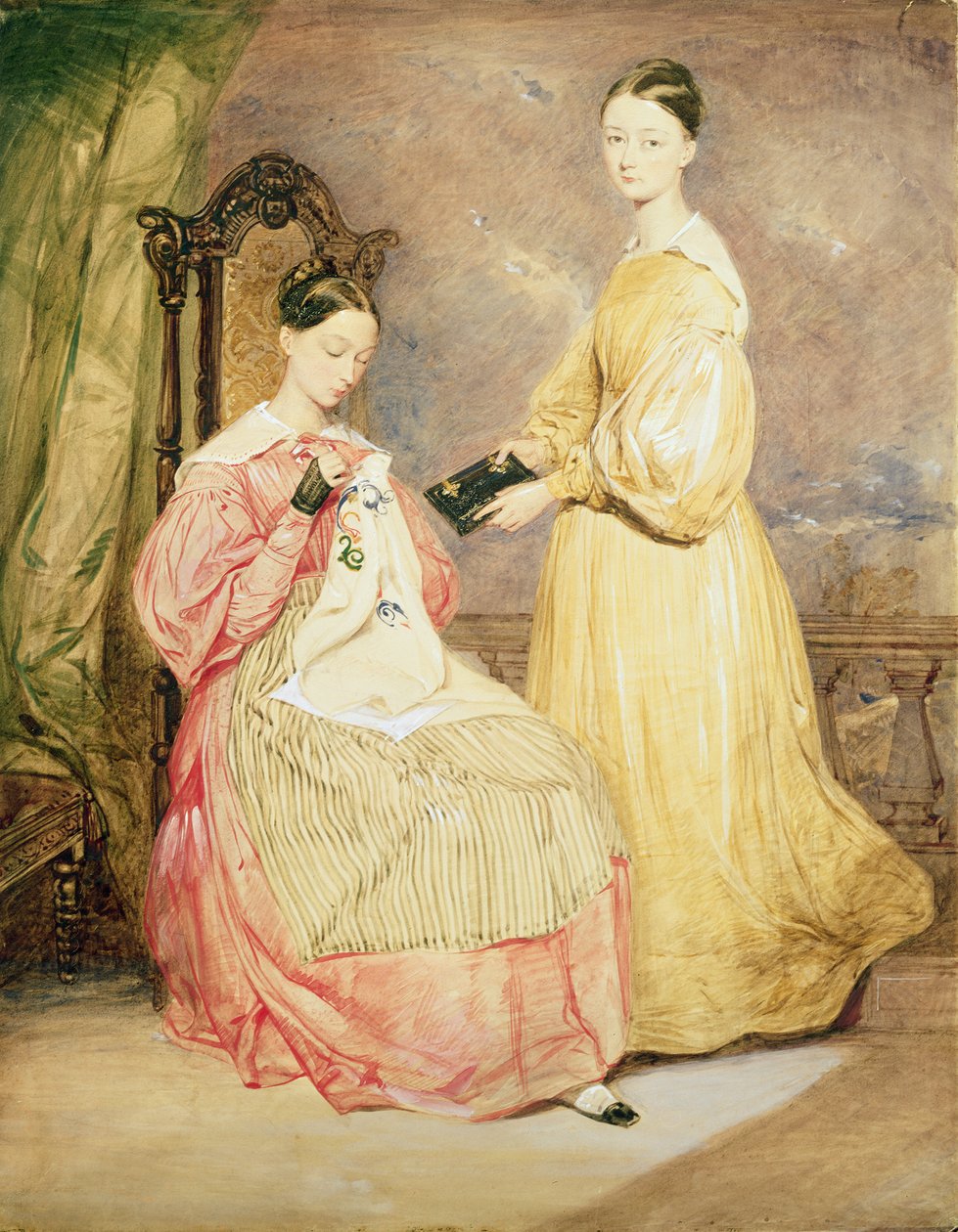 Florence Nightingale (1820-1910) ve kız kardeşi Frances Partenope (d.1890) Lady Verney, 19. by William White