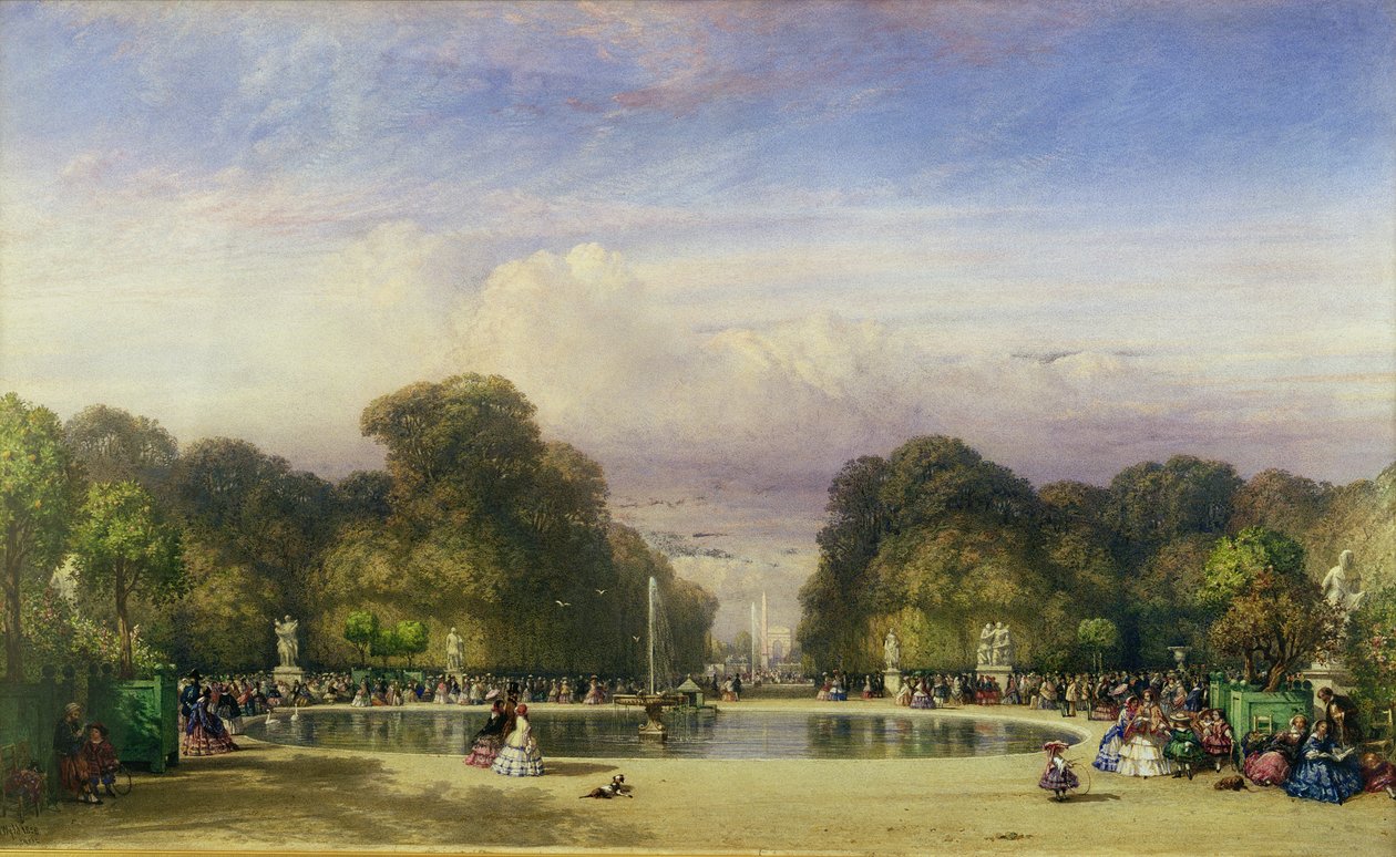 Tuileries Bahçeleri, Arc de Triomphe Uzakta, 1858 by William Wyld