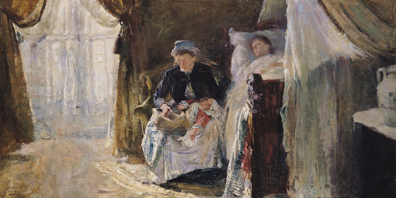 The Invalid and the Birth, 1887  by William van Strydonck