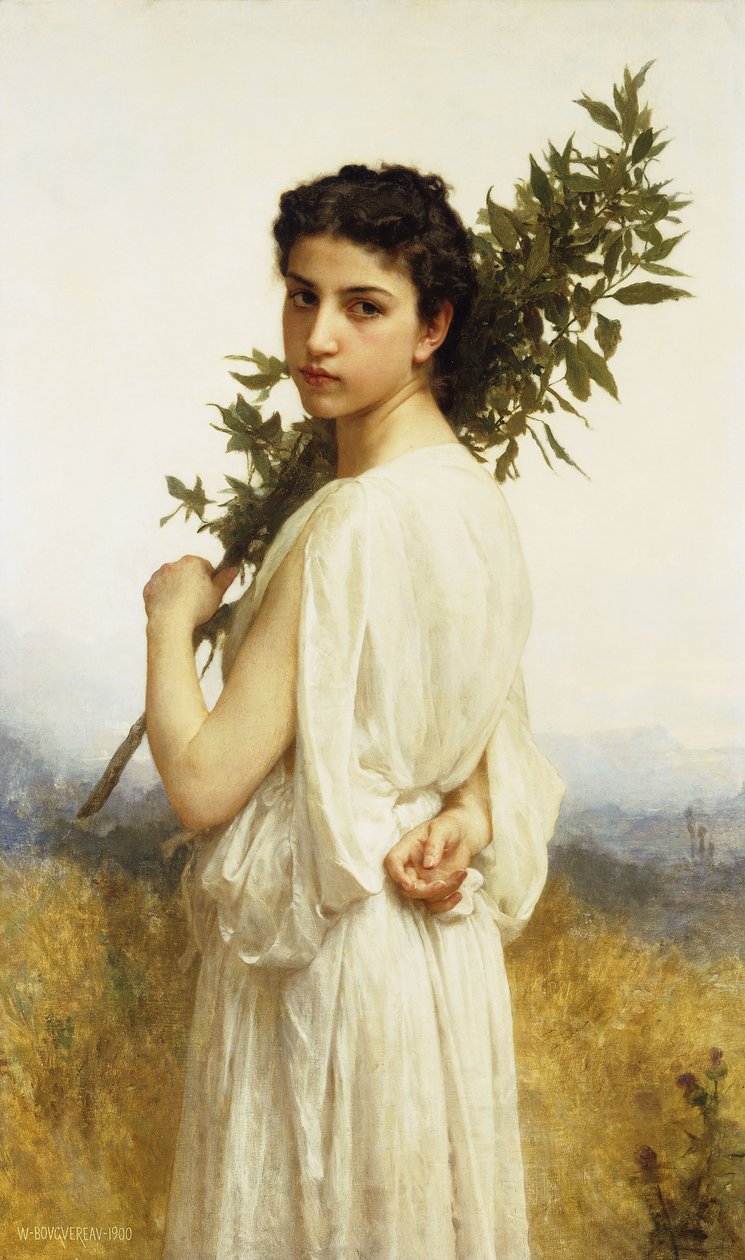 Defne Dalı Tutan Bir Peri, 1900 by William Adolphe Bouguereau