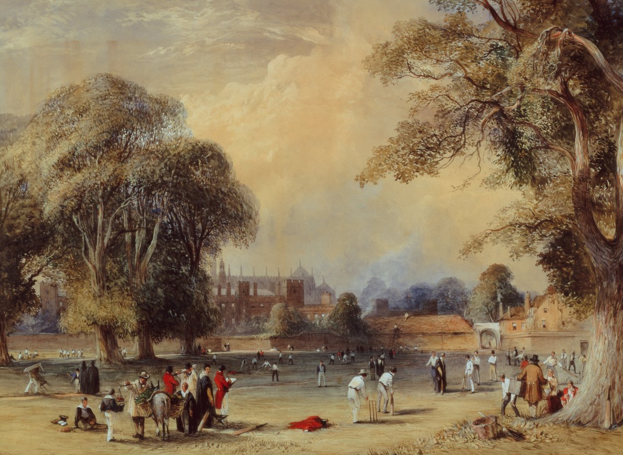 Kolej Alanında Kriket, 1835 dolayları (suluboya) by William  Evans