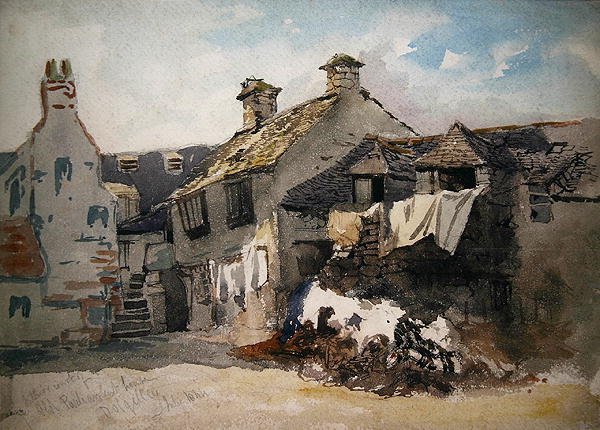 Eski Parlamento Binası İçişleri Mahkemesi, Dolgelley, Kuzey Galler (kağıt üzerine suluboya) by William Evans