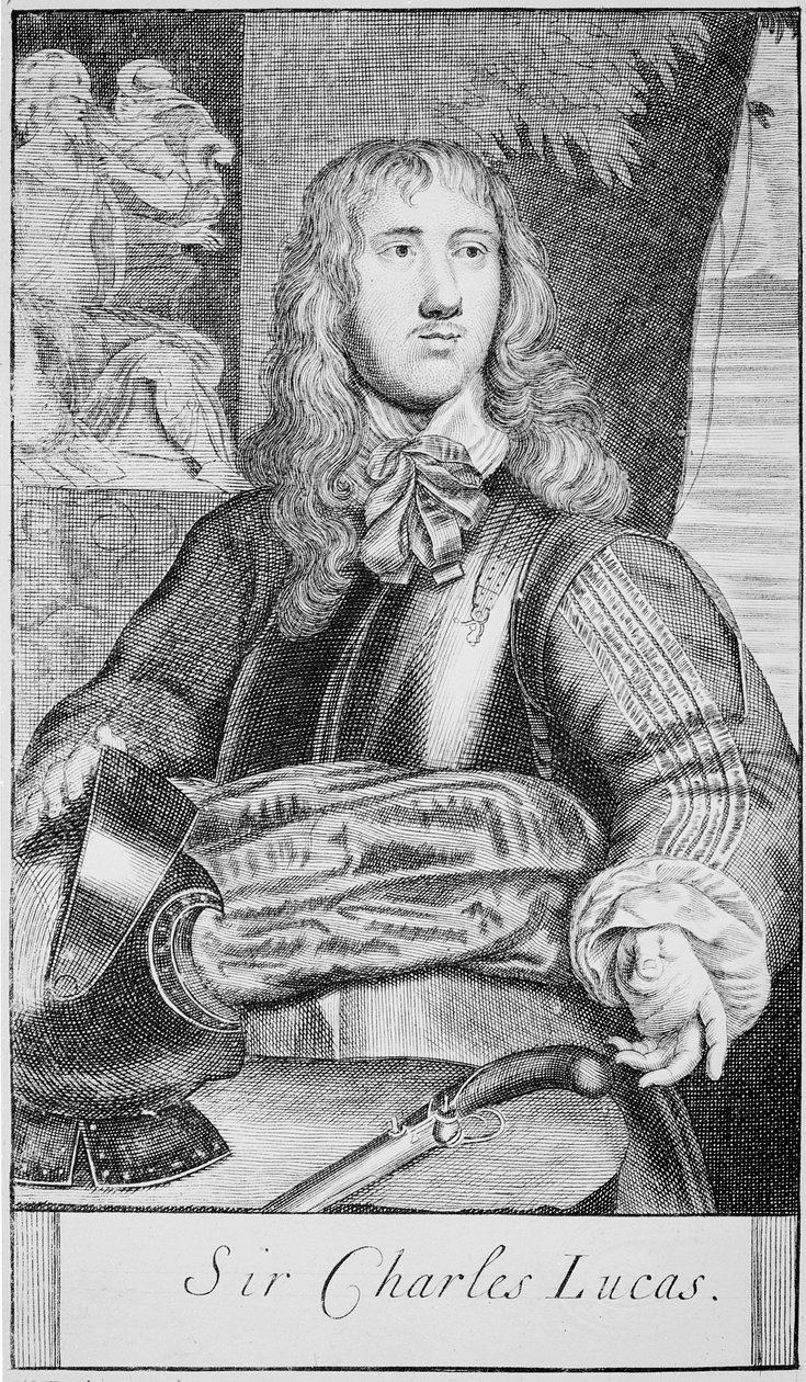 Sir Charles Lucas, c.1645 (gravür) by William (after) Dobson